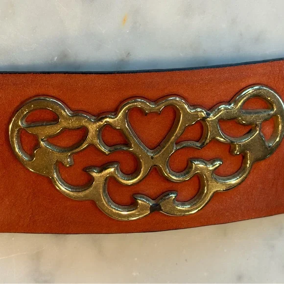 Jil Sander Suede Belt, ornate gold embellishments, suede/gold buckle, S, 26-30 - Picture 12 of 16